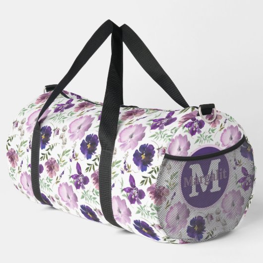 Lavendel Lila Blumenorchideen Duffle Bag (Rechte Ecke)