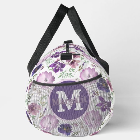 Lavendel Lila Blumenorchideen Duffle Bag (Rechts)
