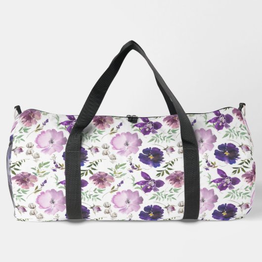 Lavendel Lila Blumenorchideen Duffle Bag (Rückseite)