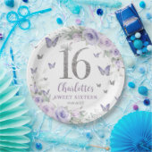 Lavendel Lila Blumenschmetterlinge süß 16 Pappteller (Party)