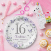 Lavendel Lila Blumenschmetterlinge süß 16 Pappteller (Party)