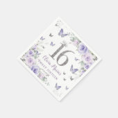 Lavendel Lila Blumenschmetterlinge süß 16 Serviette (Ecke)
