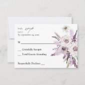 Lavendel Lila Blüte ni Mahlzeit UAWG RSVP Karte (Vorderseite)