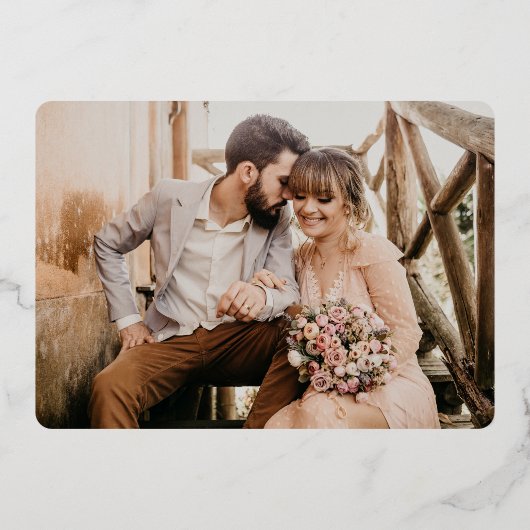 Lavendel Lila botanisches Kranz-Foto Folieneinladung (Rückseite)