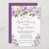 Lavendel Lila Brautdusche Einladung (Vorne/Hinten)