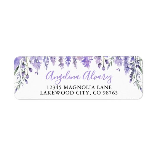 Lavendel Lila Brautparty Rücksendeadresse (Vorne)