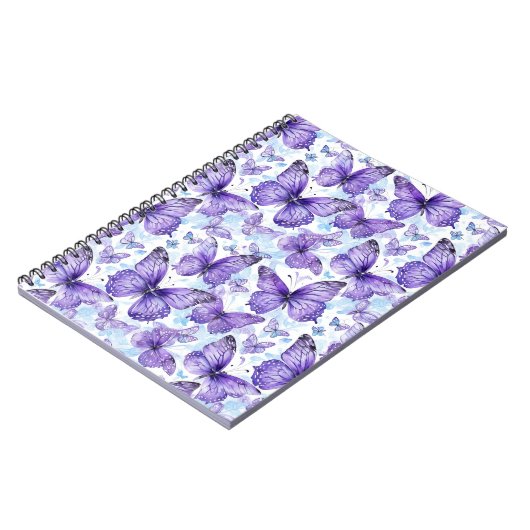 Lavendel Lila Butterfly Pattern Notizblock (Linke Seite)