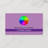 Lavendel Lila Classic mit Logo Beruflich Visitenkarte (Vorderseite)