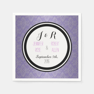 Lavendel-Lila-Damask-Hochzeitsservietten Serviette