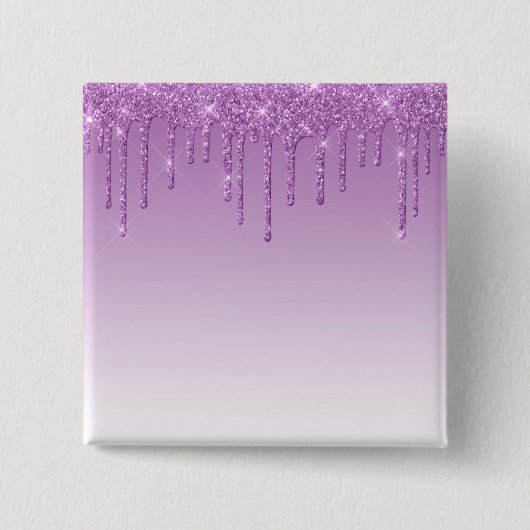 Lavendel Lila Dripping Glitzer Button (Vorderseite)
