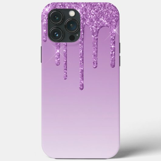 Lavendel Lila Dripping Glitzer Case-Mate iPhone Hülle (Rückseite)