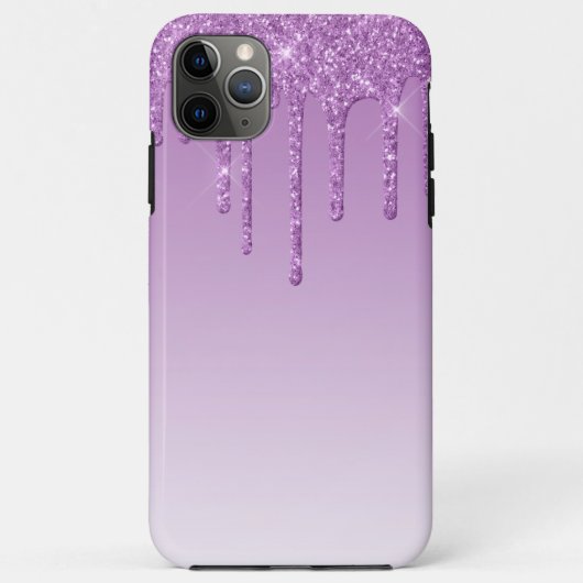 Lavendel Lila Dripping Glitzer Case-Mate iPhone Hülle (Rückseite)