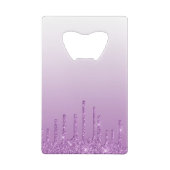 Lavendel Lila Dripping Glitzer Geldbeutel Flaschenöffner (Rückseite)