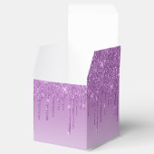 Lavendel Lila Dripping Glitzer Geschenkschachtel (Geöffnet)