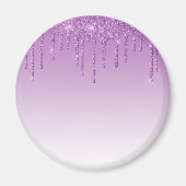 Lavendel Lila Dripping Glitzer Magnet (Vorne)