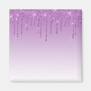 Lavendel Lila Dripping Glitzer Magnet