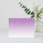 Lavendel Lila Dripping Glitzer Postkarte (Stehend Vorderseite)