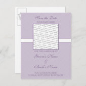 Lavendel Lila Eggshell Save the Date Postkarte (Vorne/Hinten)