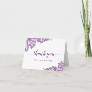Lavendel Lila Elegante Spitze Floral Danke Schön