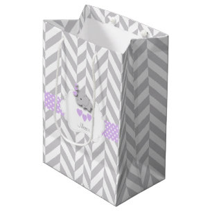 Lavendel Lila Elephant Design - Babydusche Mittlere Geschenktüte