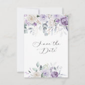 Lavendel, Lila, ElfenbeinHydrangea Save The Date (Vorderseite)
