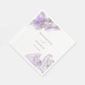 Lavendel-lila Farbmarmorhochzeit Serviette (Ecke)