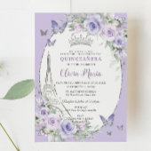 Lavendel Lila Floral Paris Butterfly Quinceañera Einladung