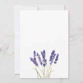Lavendel Lila florale Blume Rustikale Hochzeit Einladung (Rückseite)