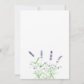Lavendel Lila florale Blume Rustikale Hochzeit Einladung (Rückseite)
