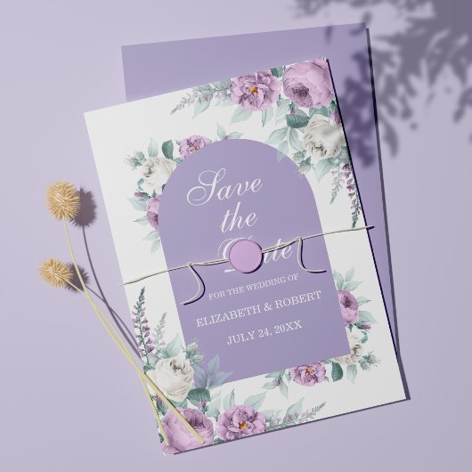 Lavendel Lila florale Save the Date Karte