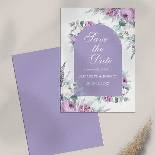 Lavendel Lila florale Save the Date Karte