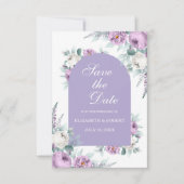 Lavendel Lila florale Save the Date Karte (Vorderseite)