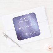 Lavendel Lila Foil gebürstete Metall-Sojakkerze Quadratischer Aufkleber (Umschlag)