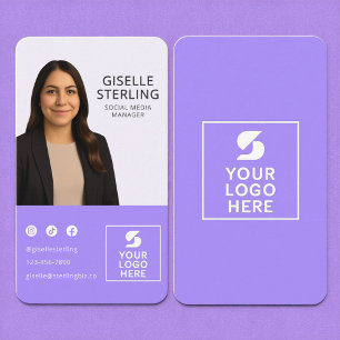 Lavendel Lila Foto Logo Portrait Modern Visitenkarte