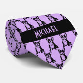 Lavendel Lila French Bulldog Krawatte (Gerollt)