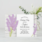 Lavendel, lila, Geburtstag Einladung (Stehend Vorderseite)