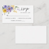 Lavendel Lila Gelbe UAWG floral Save the Date Begleitkarte (Vorne/Hinten)