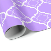 Lavendel Lila geometrisches Muster Geschenkpapier (Rolleneckpunkt)