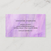 Lavendel Lila gestanztes Glas Wasserfarbmuster Visitenkarte (Rückseite)