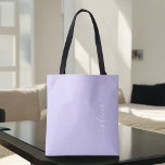 Lavendel Lila Girly Script Monogram Modern Tasche<br><div class="desc">Lavender Lila Elegant Fügen Sie Ihren eigenen Namen Monogram Book Bag. Diese Büchertasche kann auf Ihren Vor- und Vornamen angepasst werden und als Geschenk für Weihnachten,  Geburtstag,  Brautparty oder Hochzeit.</div>