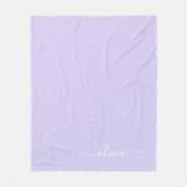 Lavendel Lila Girly Script Monogram Name Modern Fleecedecke (Vorderseite)