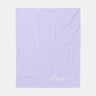 Lavendel Lila Girly Script Monogram Name Modern Fleecedecke