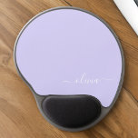 Lavendel Lila Girly Script Monogram Name Modern Gel Mousepad<br><div class="desc">Lavender Lila Monogram Fügen Sie Ihren eigenen Namen Mousepad (Maus-Pad). Das macht den perfekten 16 Geburtstag,  Hochzeit,  Brautparty,  Jubiläum,  Babydusche oder Junggeselinnen-Abschied Geschenk für jemanden,  der Lieben glamourösen Luxus und schicke Stile.</div>