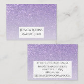 Lavendel Lila Glitzer Gradient Visitenkarte (Vorne/Hinten)