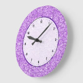 Lavendel Lila Glitzer Große Wanduhr (Winkel)