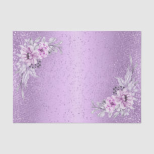 Lavendel Lila Glitzer mit floralen Blume Seidenpapier