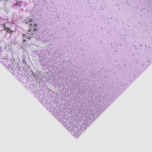 Lavendel Lila Glitzer mit floralen Blume Seidenpapier (Ausschnitt)