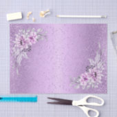 Lavendel Lila Glitzer mit floralen Blume Seidenpapier (Handwerk)