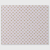 Lavendel Lila Gold Glitzer Hearts Geschenkpapier (Flach)