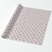 Lavendel Lila Gold Glitzer Hearts Geschenkpapier (Ungerollt)